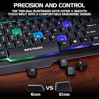 Amazon.com: ENHANCE Infiltrate KL2 Membrane Gaming Keyboard